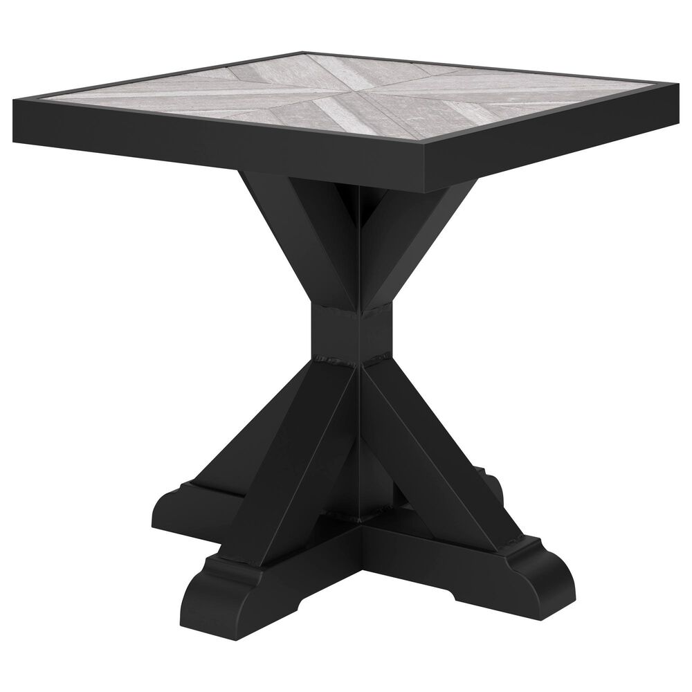 Ashley Beachcroft Square End Table in Black and Light Gray, , large