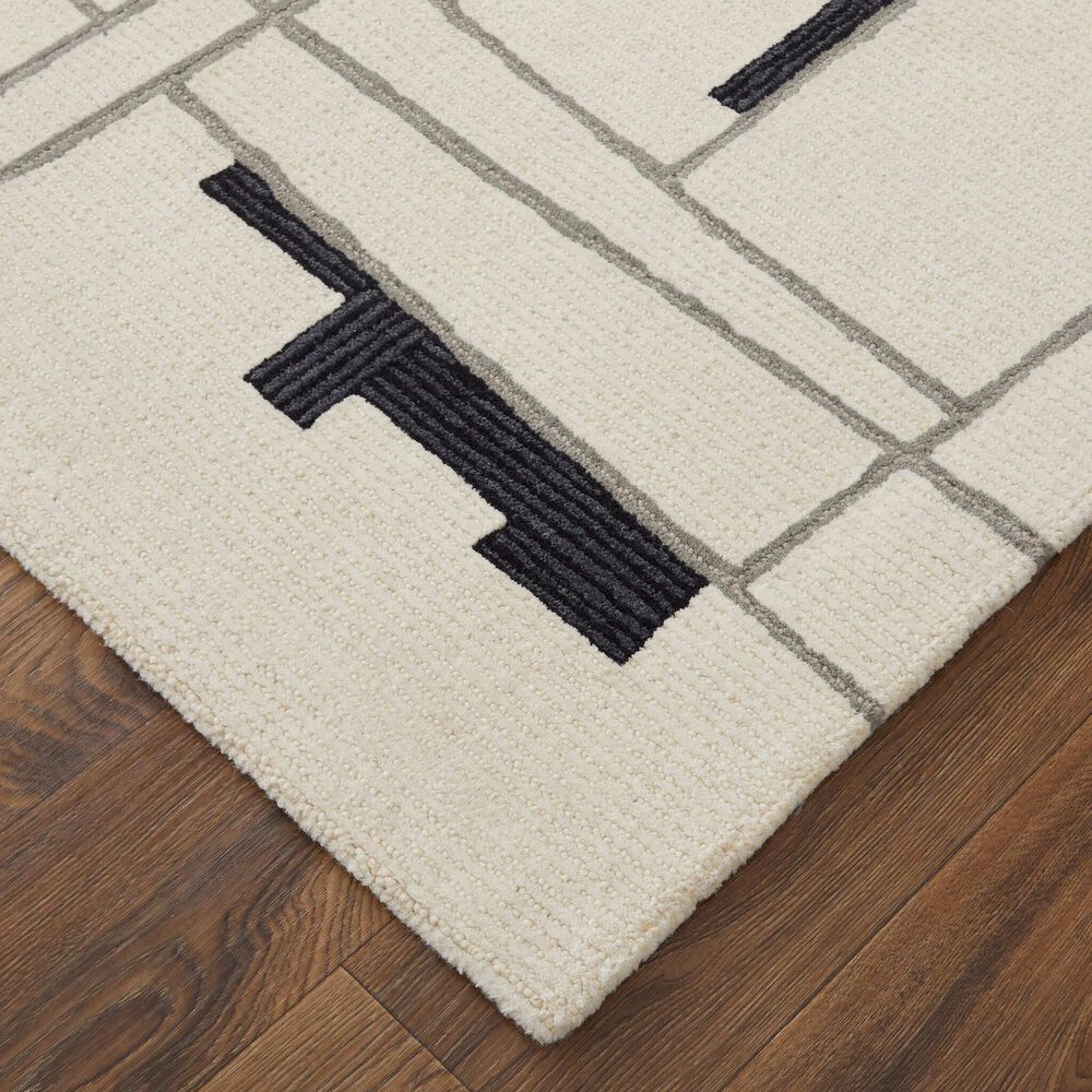 Feizy Maguire 8902F 2&#39; x 3&#39; Ivory and Black Area Rug, , large