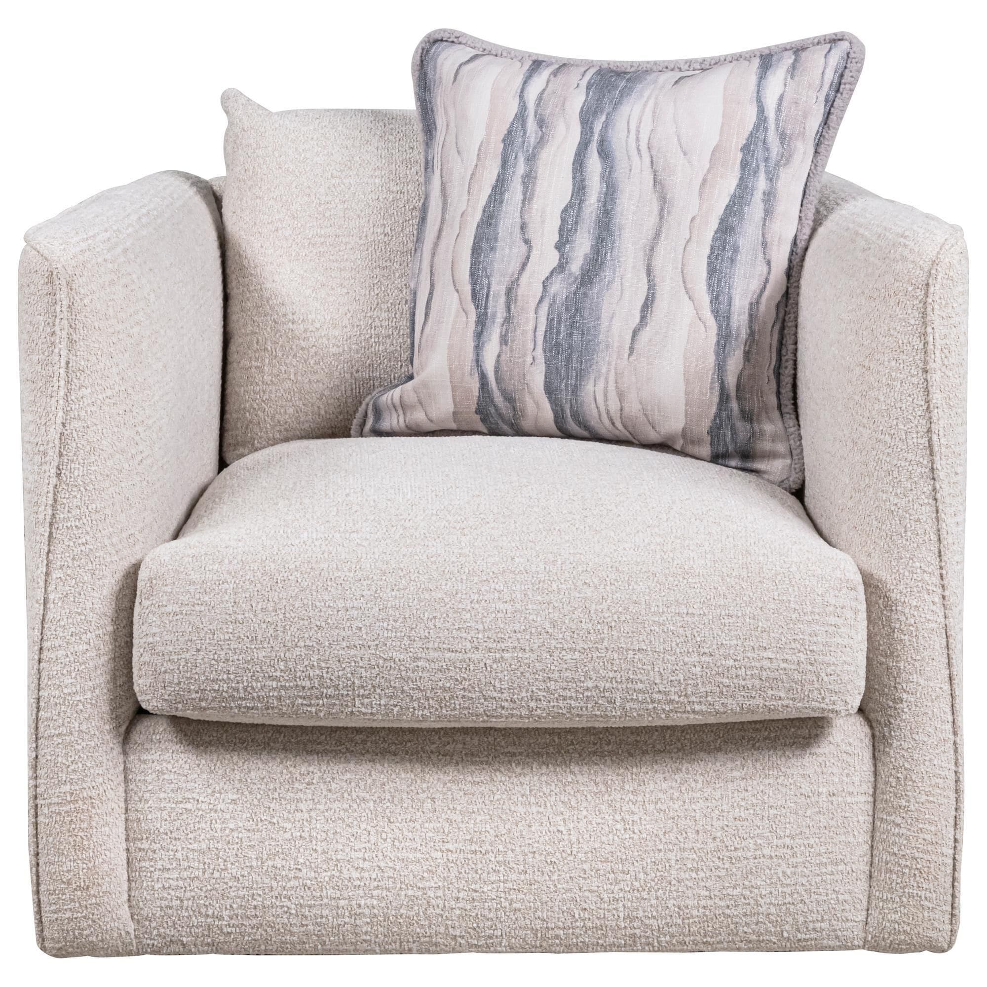 Bernhardt Lille Swivel Chair in White NFM