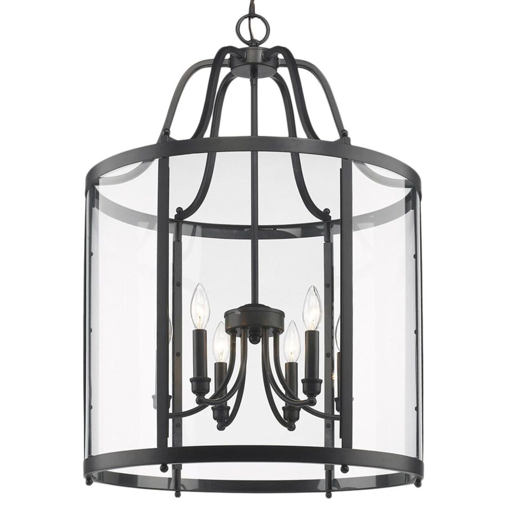 Golden Lighting Payton 6-Light Pendant in Black with Clear Glass, , large