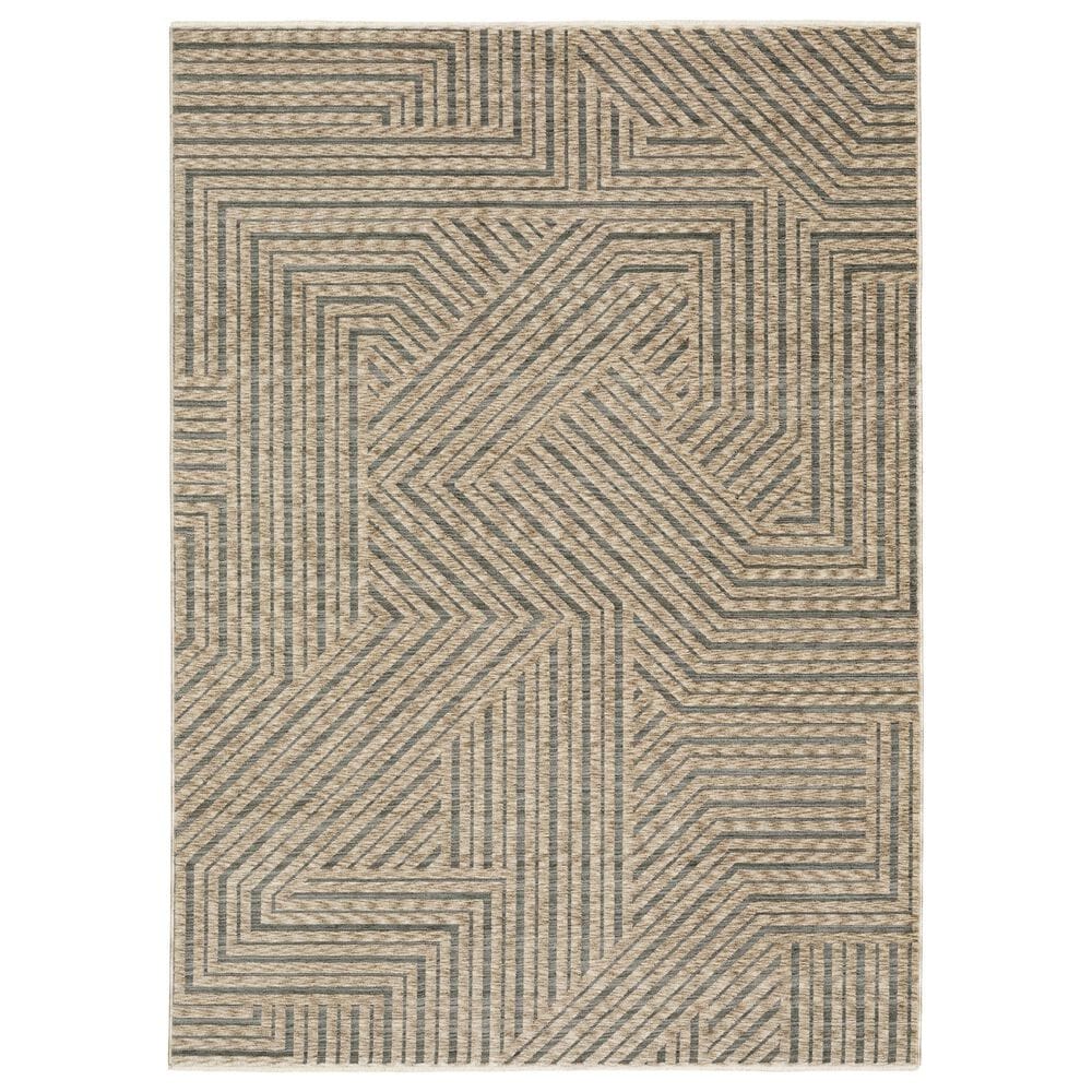 Oriental Weavers Echo ECH01 Beige and Grey 7"10" x 10"10" Area Rug, , large