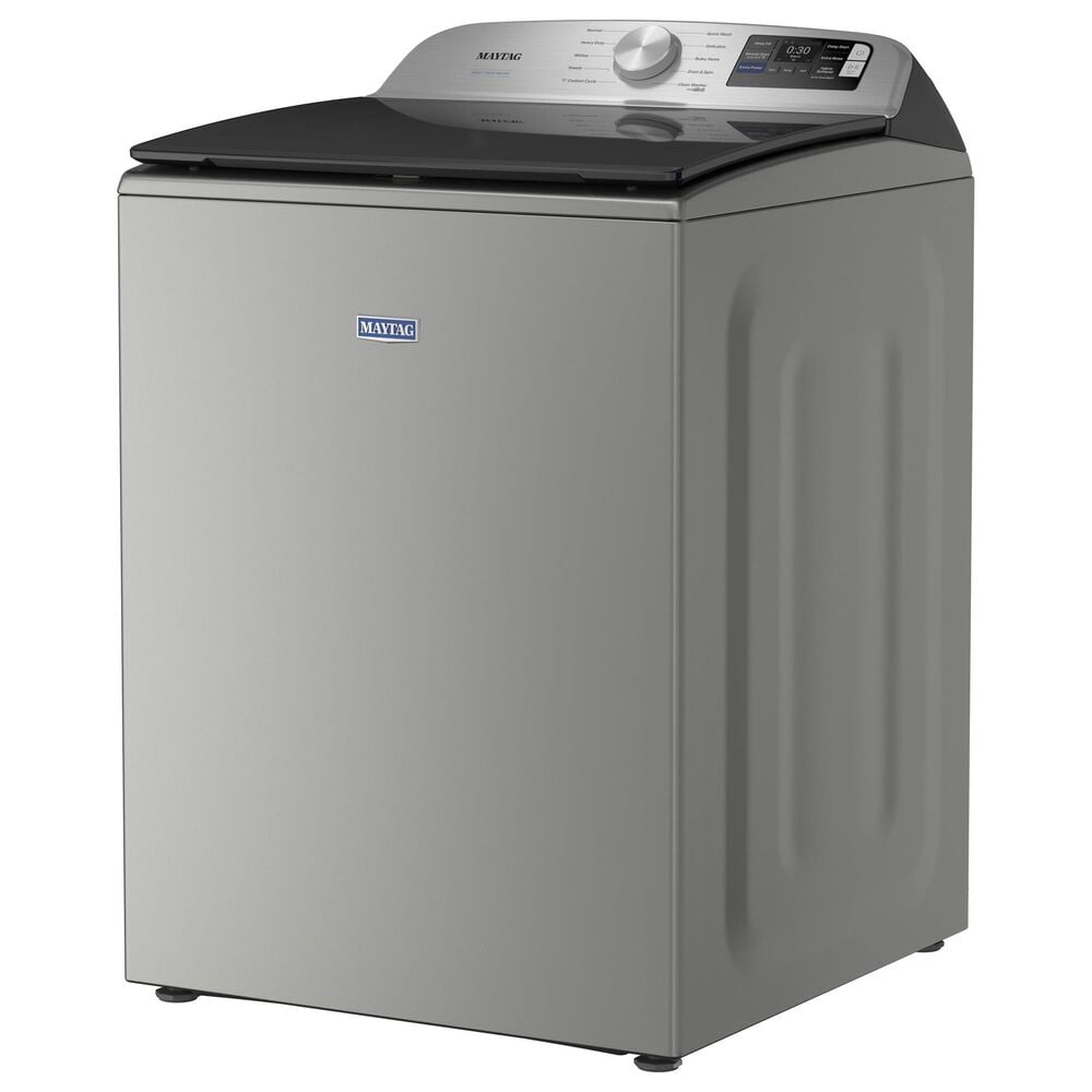Maytag 5.2 Cu. Ft. Smart Top Load Washer and 7.4 Cu. Ft. Smart Electric Top Load Dryer Laundry Pair in Classic Silver, , large
