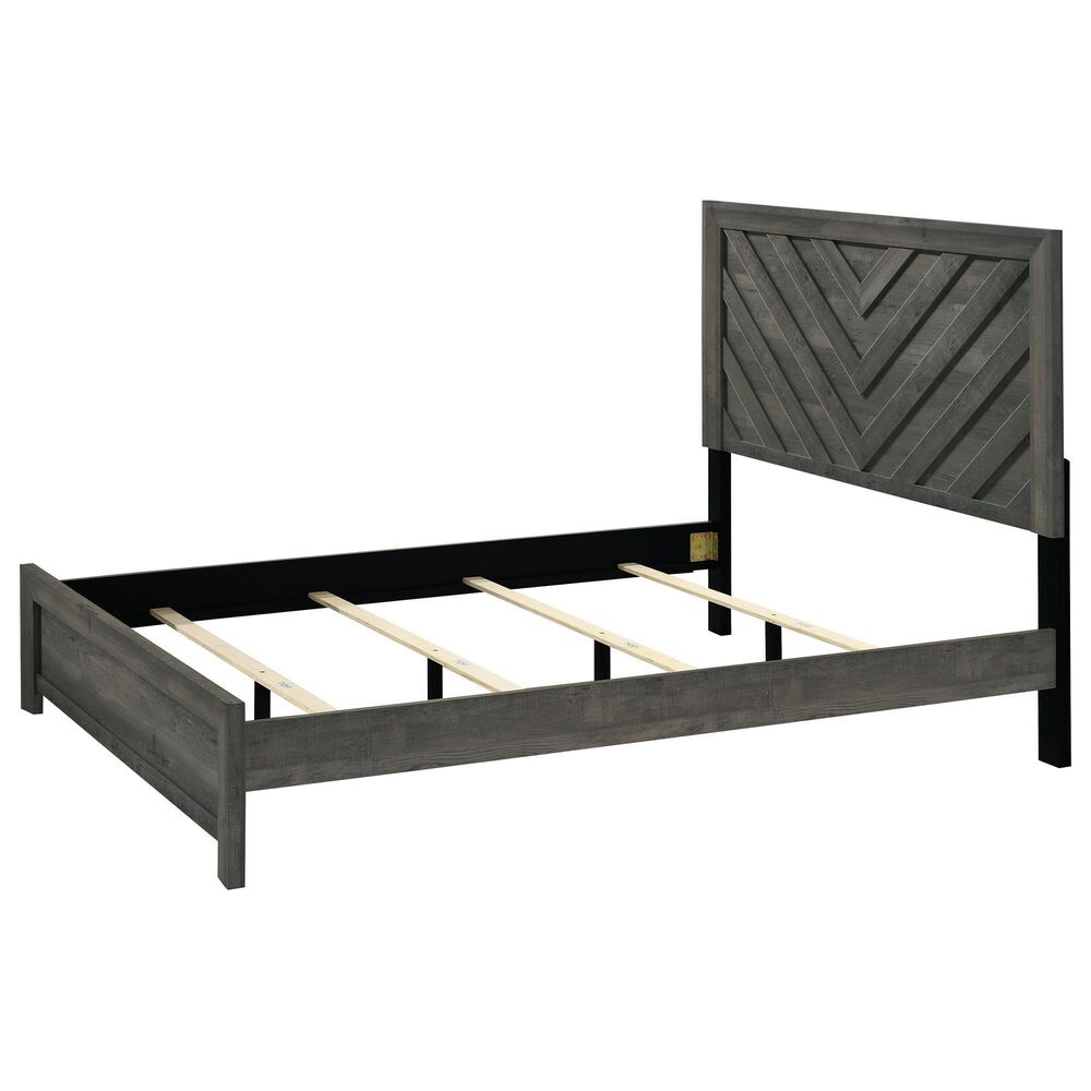 Crown Mark Valor Full Bed with Nightstand in Gray, , large