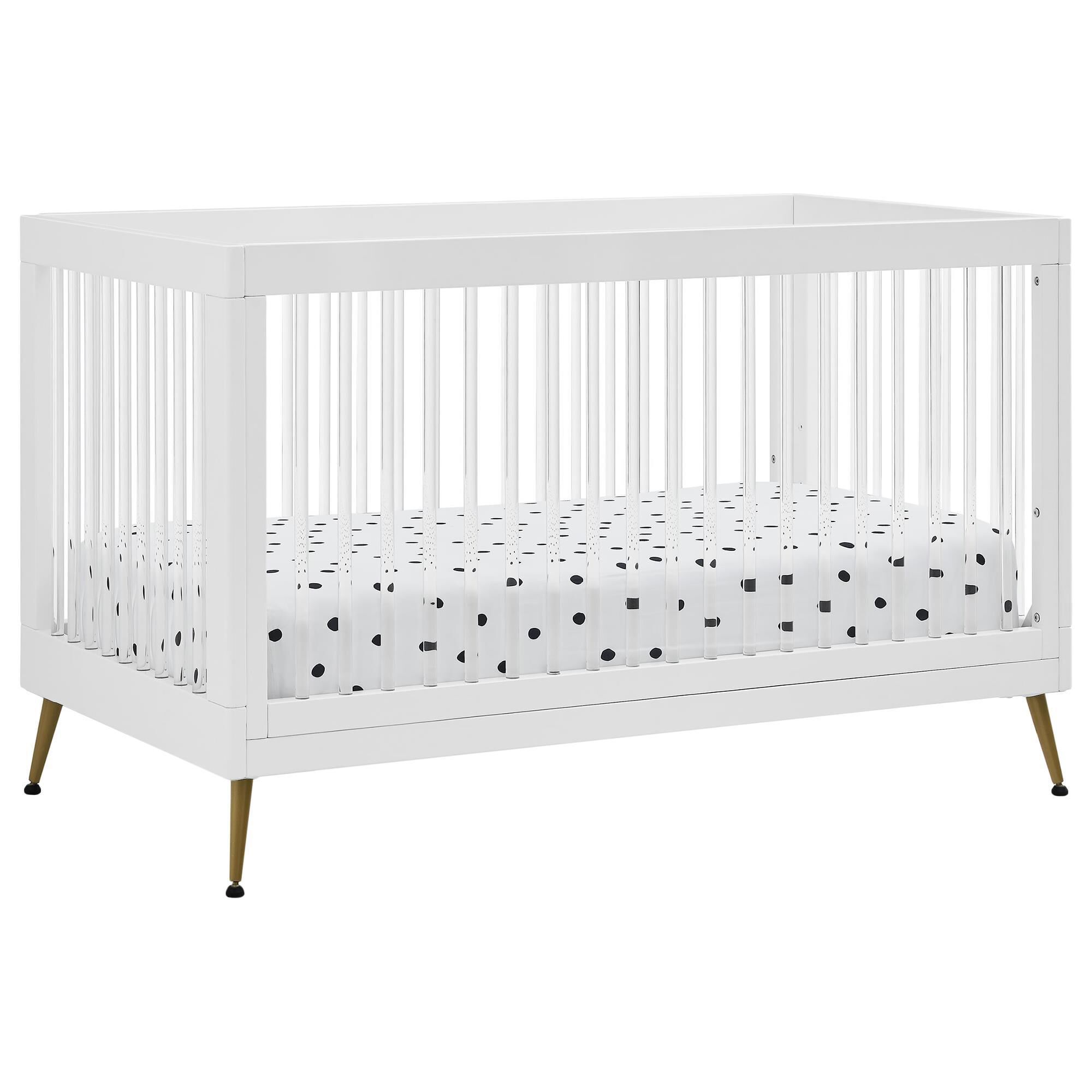 Delta Sloane 4 In 1 Acrylic Convertible Crib in Bianca White and