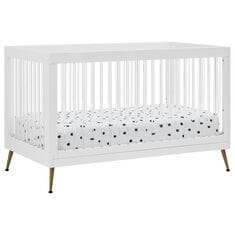 Delta Sloane 4-In-1 Acrylic Convertible Crib in Bianca White and Melted Bronze