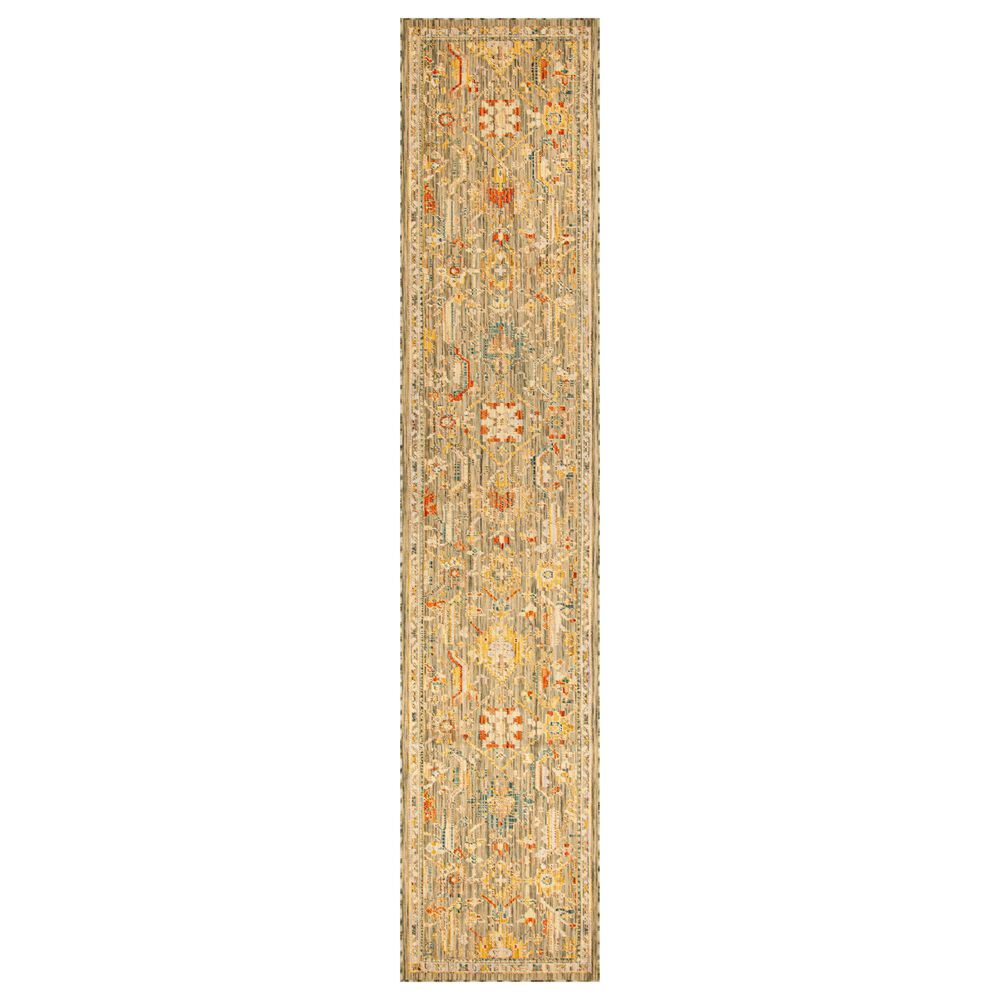 Nourison Antique Bloom Sage and Multicolor 2"4" x 12" Runner, , large
