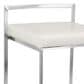 Lumisource Fuji Stackable Counter Stool with White Faux Leather in Brushed Stainless Steel (Set of 2), , large