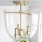 Hunter Sacha 3-Light Semi-Flush Mount in Alturas Gold, , large