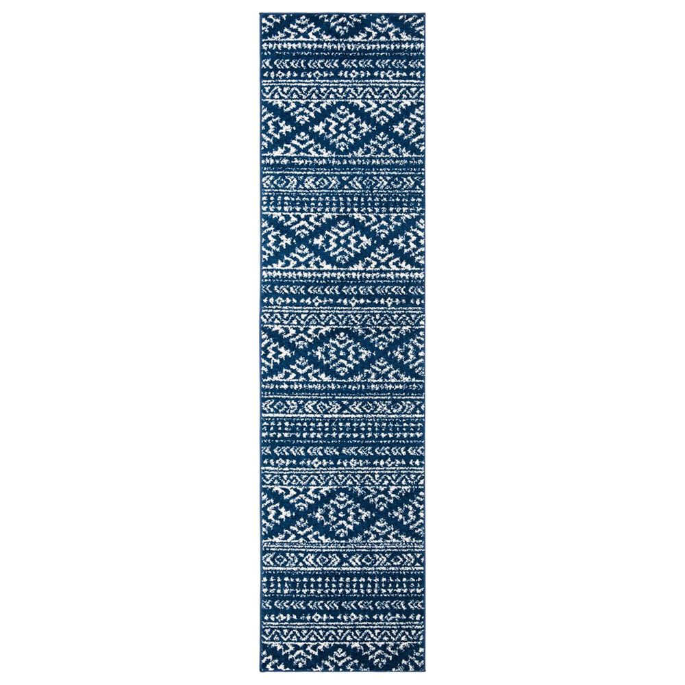 Safavieh Tulum TUL272 2" x 8" Navy and Ivory Runner, , large