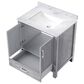 Lexora Home Jacques 30" Single Bathroom Vanity in Distressed Grey with 2 cm White Carrara Marble Top and Rectangular Sink, , large