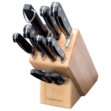 Power A Sabre 9-Piece Knife Block in Brown and Stainless Steel, , large