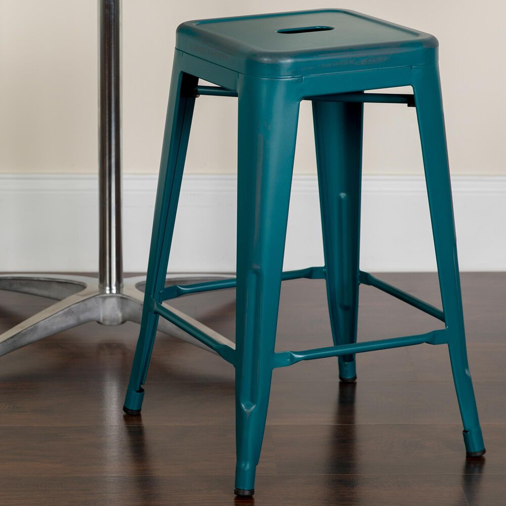 Flash Furniture 24" Counter Stool in Blue, , large