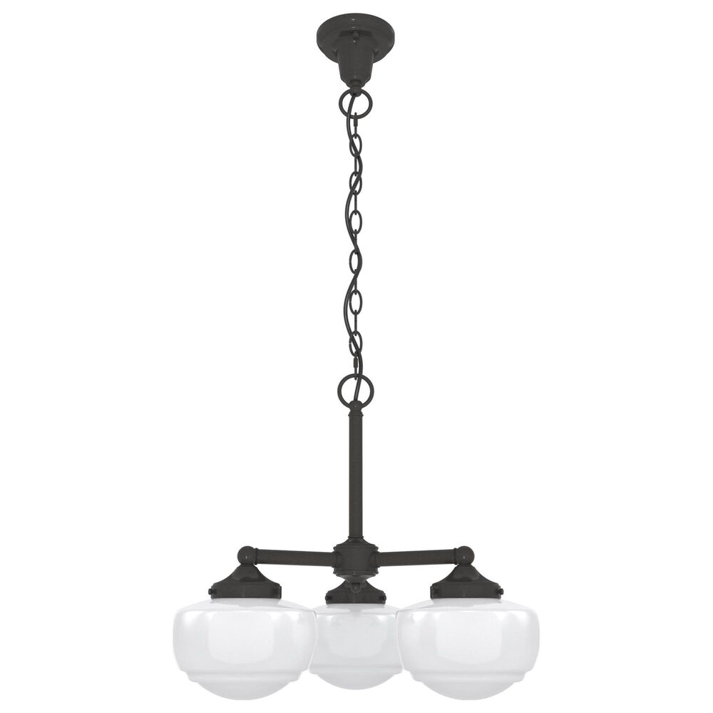 Hunter Saddle Creek 3-Light Chandelier with White Shade in Noble Bronze, , large