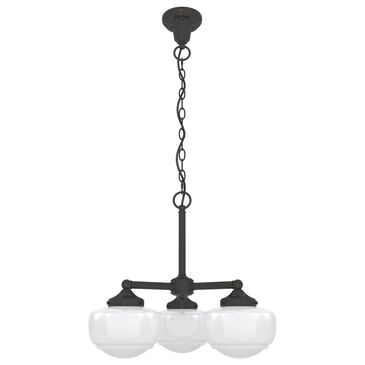 Hunter Saddle Creek 3-Light Chandelier with White Shade in Noble Bronze, , large