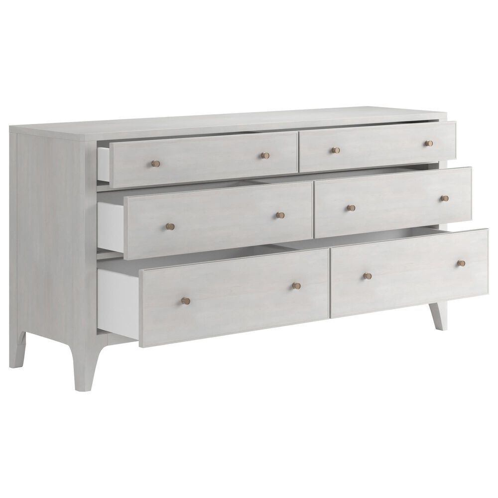 Vantage Mezzanine Queen Upholstered Wingback Bed with Dresser Chest and 2 Nightstands in Dove Gray, , large
