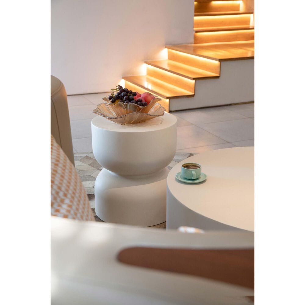 Elementi Fire Chronos Side Table in Cream White, , large