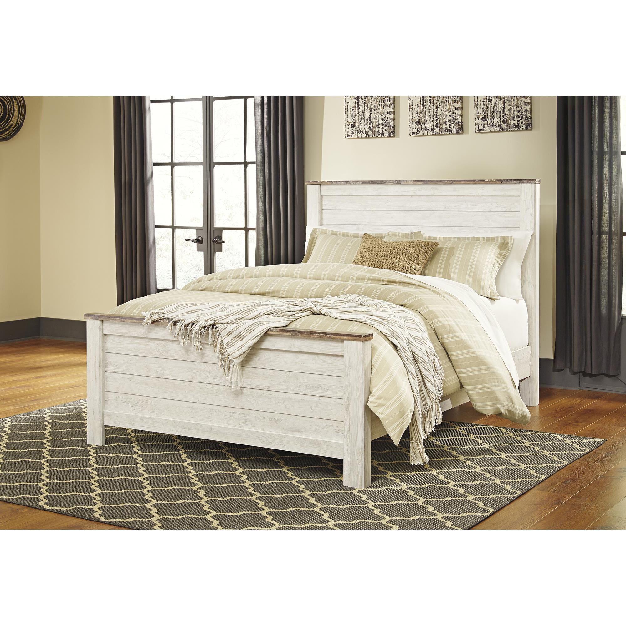 Willowton whitewash bedroom outlet set