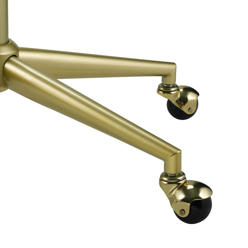 Linon Home Decor Imogen Quilted Office Chair with Off White Cushion in Gold, , large