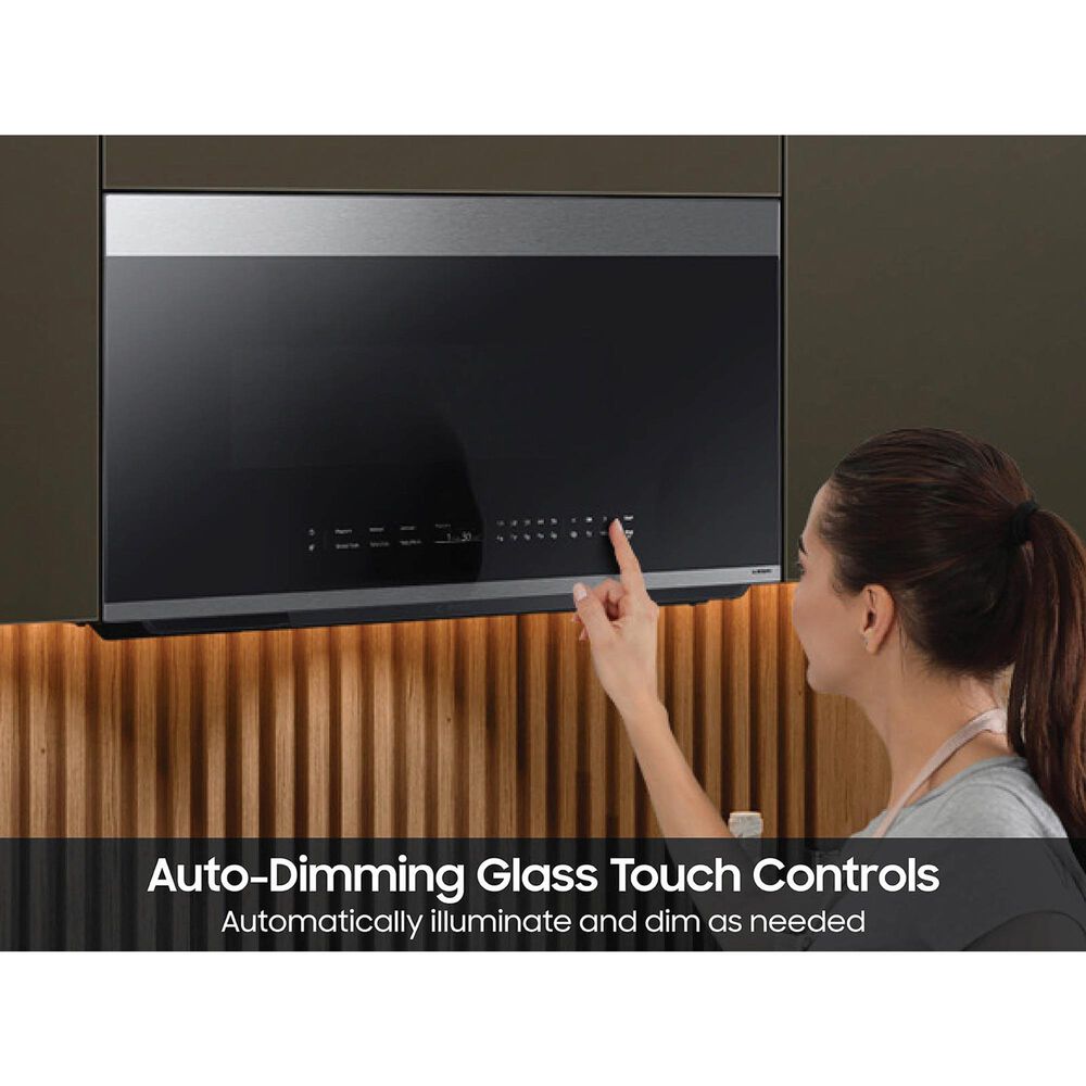 Samsung 2-Piece Kitchen Package with 6 Cu. Ft. Freestanding Gas Range and 2.1 Cu. Ft. Bespoke Fingerprint Resistant Over-the-Range Microwave in Stainless Steel, , large