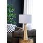 A&B Home Cone Table Lamp with Collapsible Shade in Gold, , large