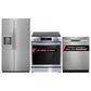 Frigidaire Gallery 3 Piece Kitchen Package with 25.6 Cu. Ft. 36" Standard Depth Side-by-Side Refrigerator, 30" Front Control Electric Range with Total Convection, & 24" Built-In Pocket Handle Dishwasher with CleanBoost in Stainless Steel, , large