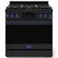 THOR KITCHEN Gordon Ramsay 6 Cu. Ft. 36" Professional Liquid Propane Range with Navy Blue Handle Kit in Black, , large