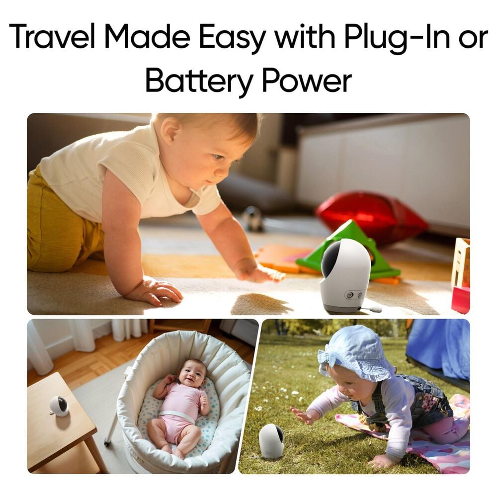 eufy E21 Baby Monitor with 4K Camera and Charging Base in White, , large