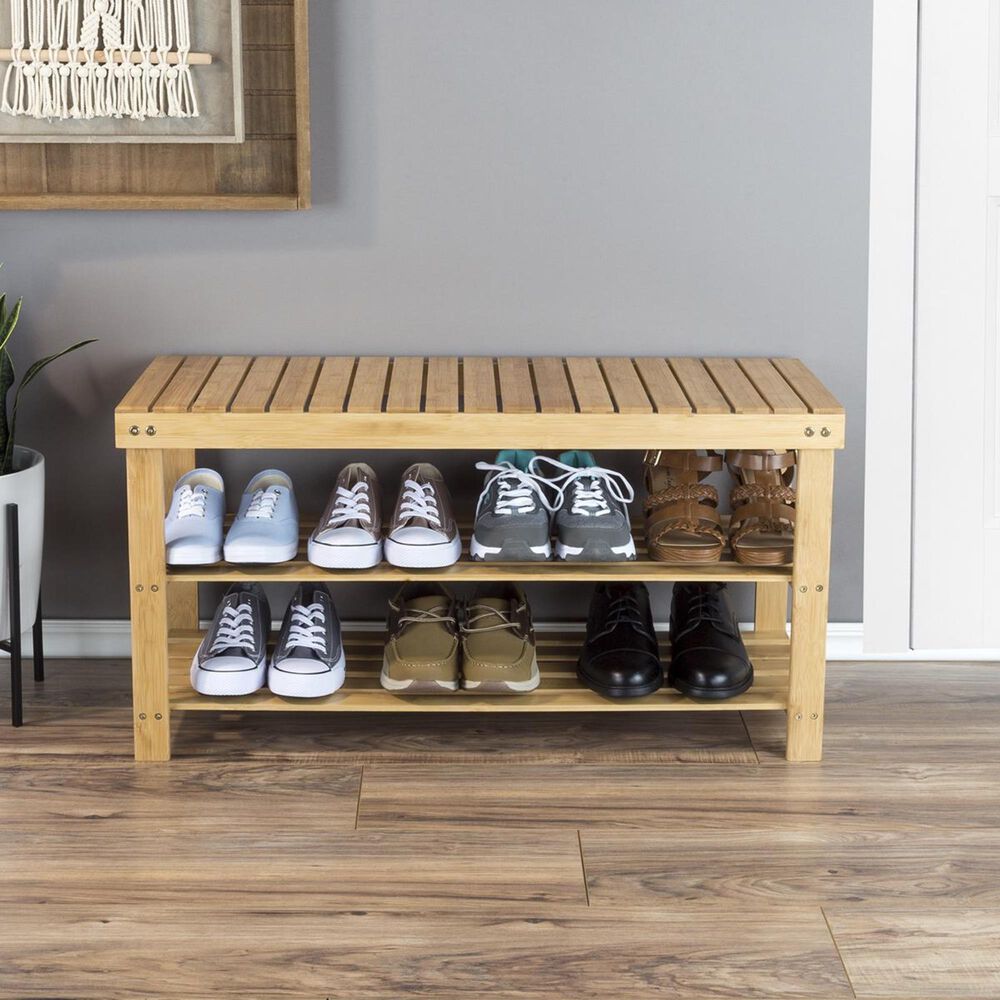 Timberlake Lavish Home Bamboo Rack Storage Organizer in Bamboo, , large