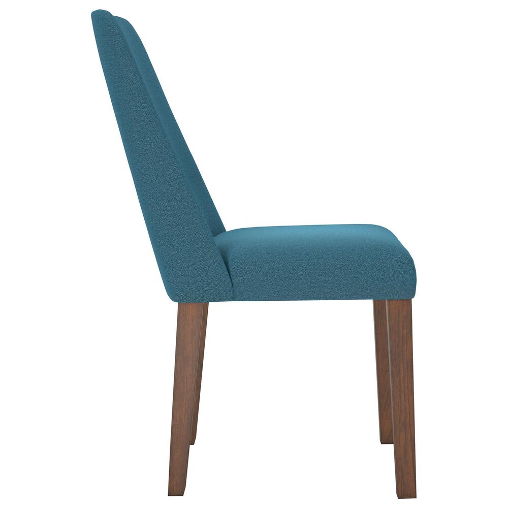 Ashley Lyncott Side Chair with Blue Cushion in Brown, , large