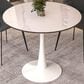 Leisuremod Leisuremod Bristol 35 round dining table White base with White Sintered stone Top, , large