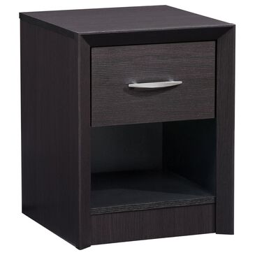 CorLiving Newport 1 Drawer Nightstand in Black Oak, , large