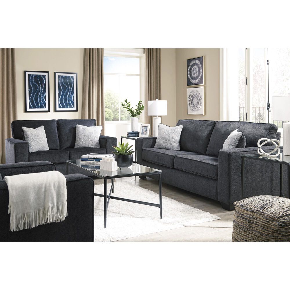 Ashley Altari Stationary Sofa and Loveseat Set in Slate, , large