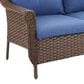 Sunwell Garden 3-Seater Patio Sofa with Floral Armrests in Navy, , large