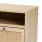 Baxton Studio Caterina 1-Door End Table in Natural Brown and Black, , large