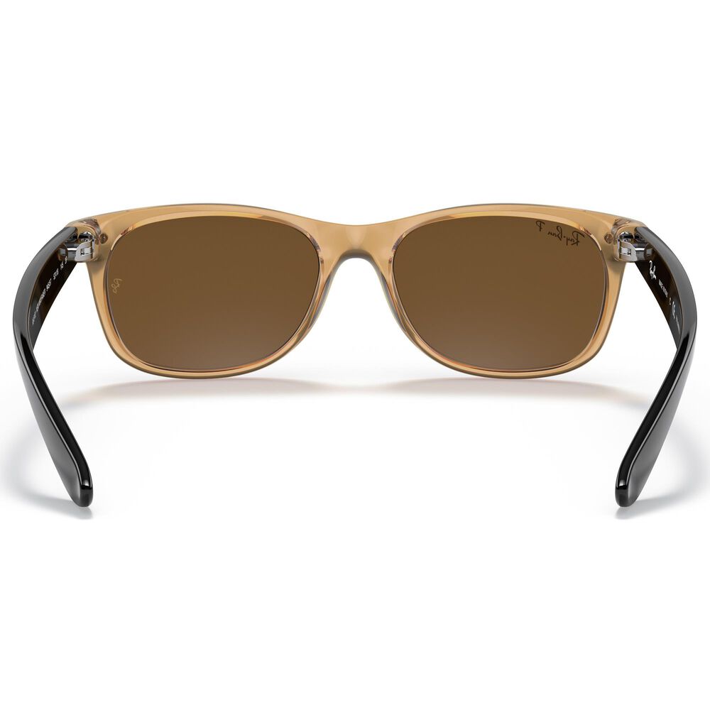 Ray-Ban New Wayfarer Bicolor Sunglass with Brown Lenses in Polished Honey, , large