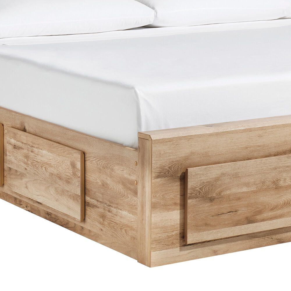 Ashley Hyanna Queen Panel Storage Bed with 2 Under Bed Storage Drawer in Tan Brown, , large