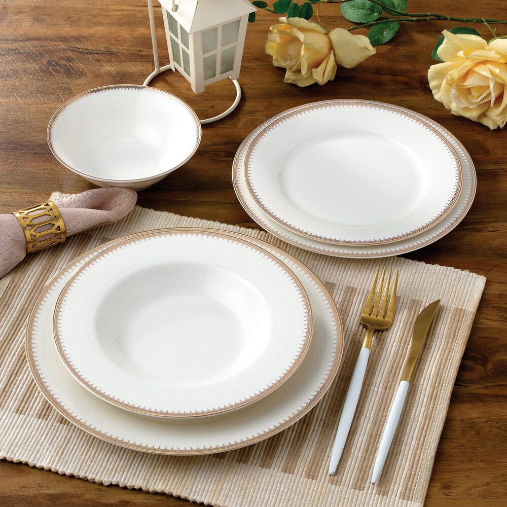 Gifts Plus Amanda 20-Piece Dinnerware Set in Gold, , large
