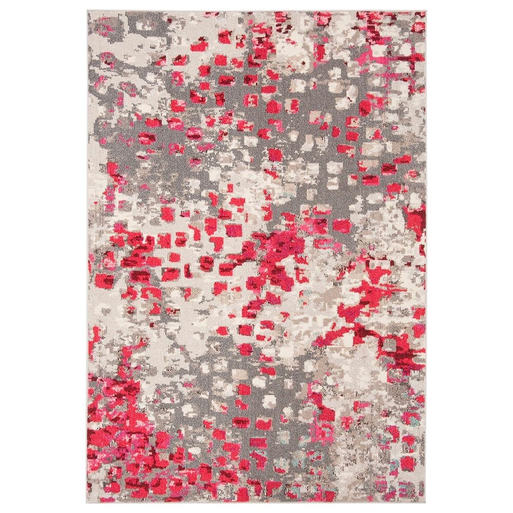 Safavieh Madison MAD425R 6" x 9" Grey and Red Area Rug, , large