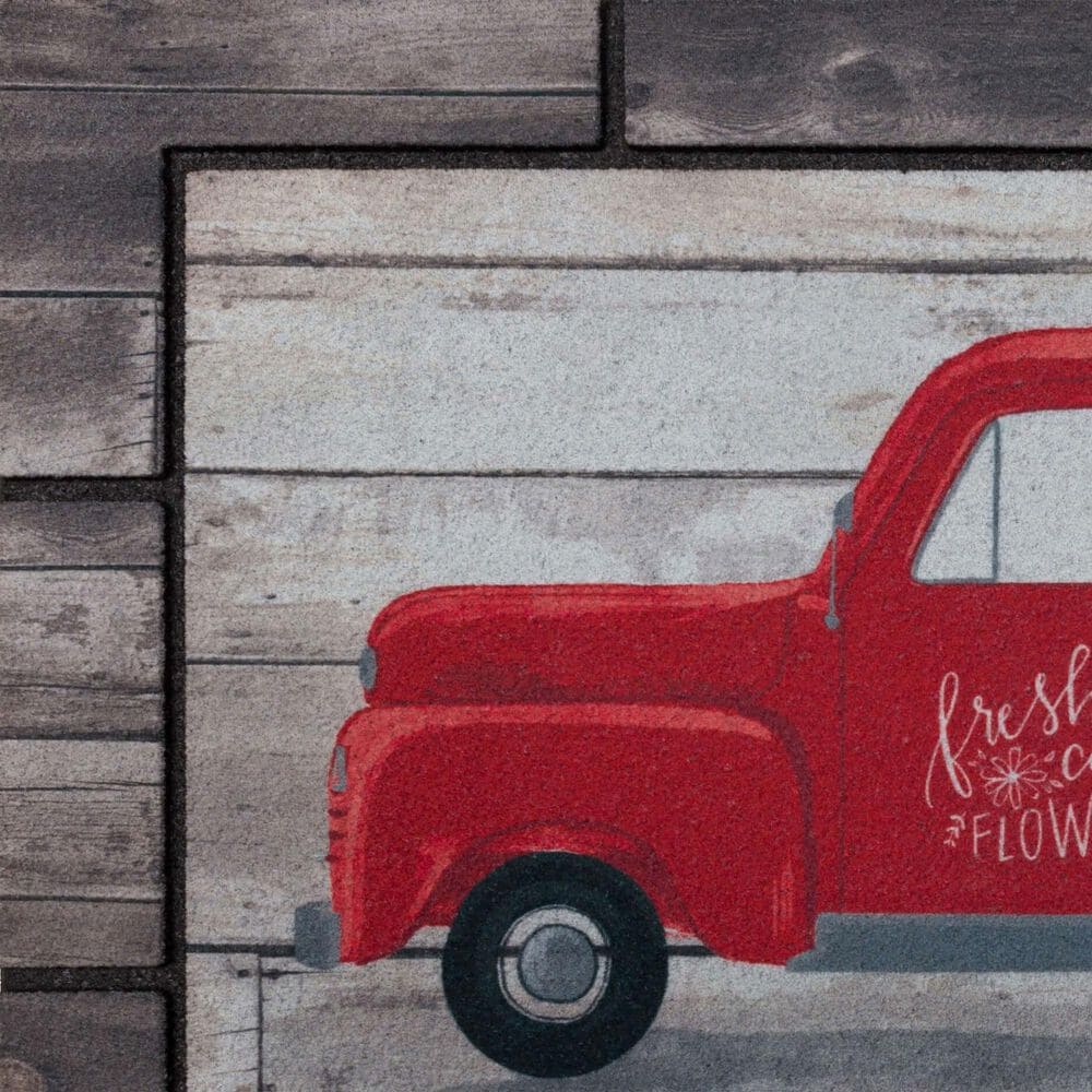 Mohawk Doorscapes Farm Truck 2&#39; X 3&#39; Red Door Mat, , large