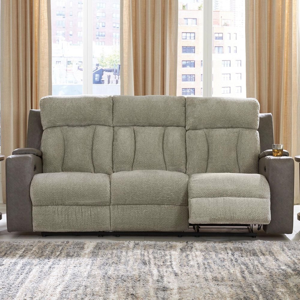 Ashley WhipLash Power Reclining Sofa in Sisal, , large