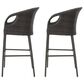 Hearth and Haven Outdoor Bar Stool with Waterproof Cushion in Multi-Brown (Set of 2), , large