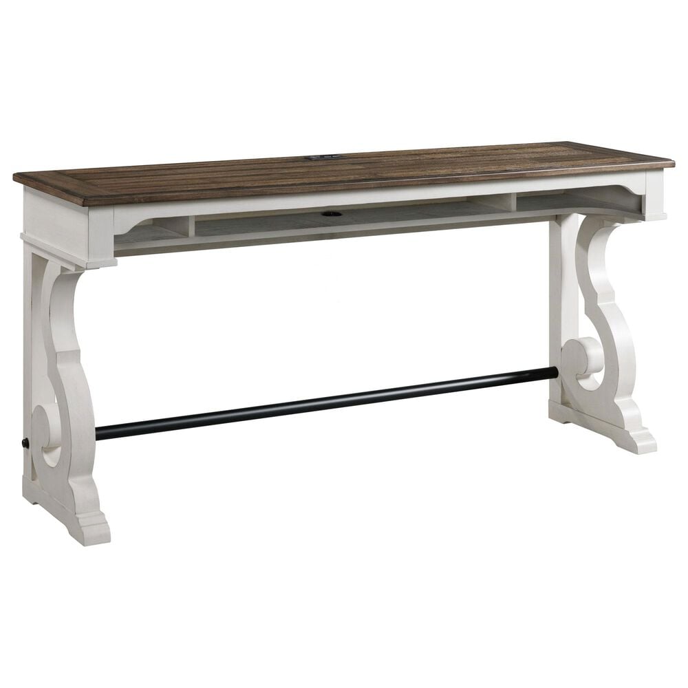 Hawthorne Furniture Drake Sofa Console Table in Rustic White and French Oak, , large