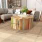 Maple and Jade Handmade Pinwheel Drum Coffee Table in Light Brown, , large