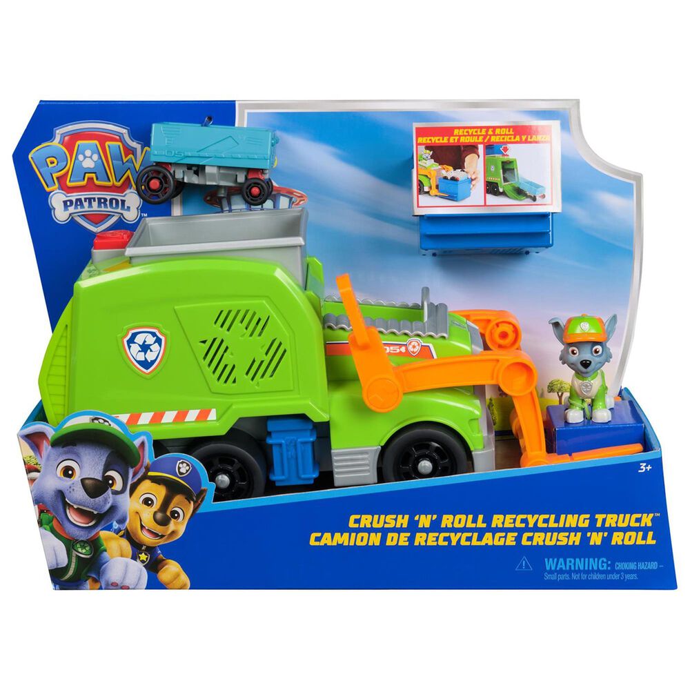 PAW Patrol PAW Patrol Rocky's Crush N' Roll Recycling Truck Vehicle, , large