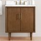 37B Mertola 30" Single Bathroom Vanity Cabinet in Dark Maplewood with White Composite Stone Top and Backsplash, , large