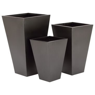 Maple and Jade 25" x 15" Contemporary Planter in Black (Set of 3), , large
