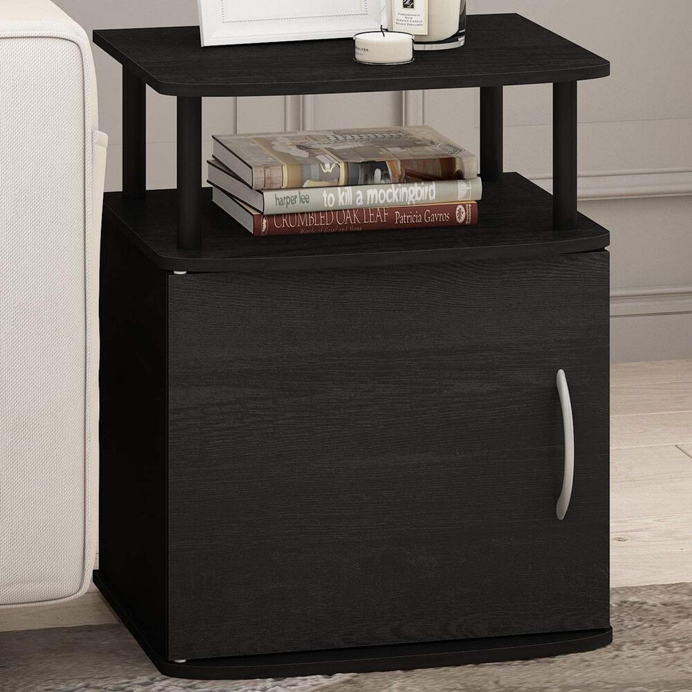 HOMLUX End Table with Open Shelf in Black, , large