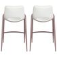 Zuo Modern Desi Counter Chair in White/Dark Brown (Set of 2), , large