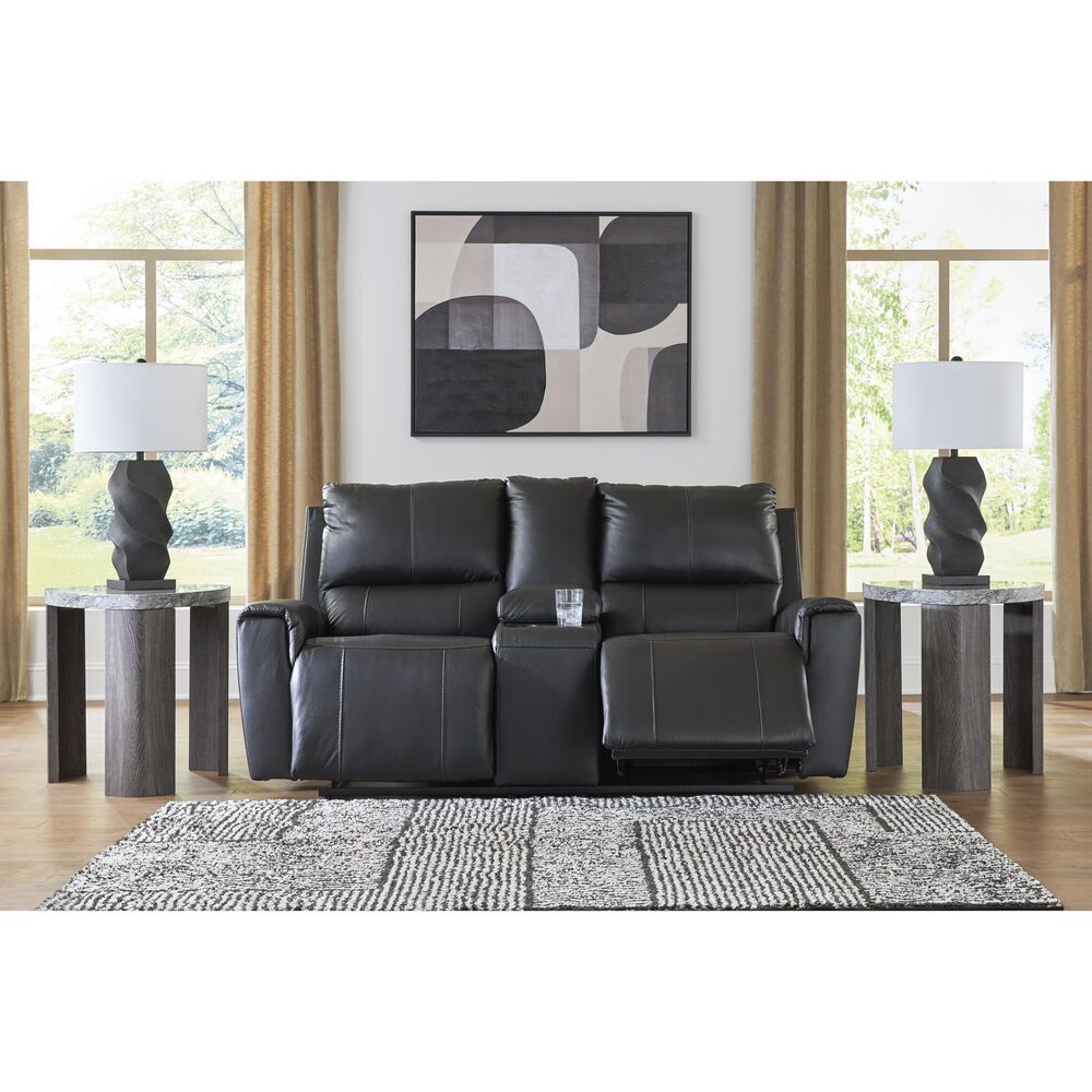 Ashley Glossmore Manual Reclining Loveseat in Black, , large