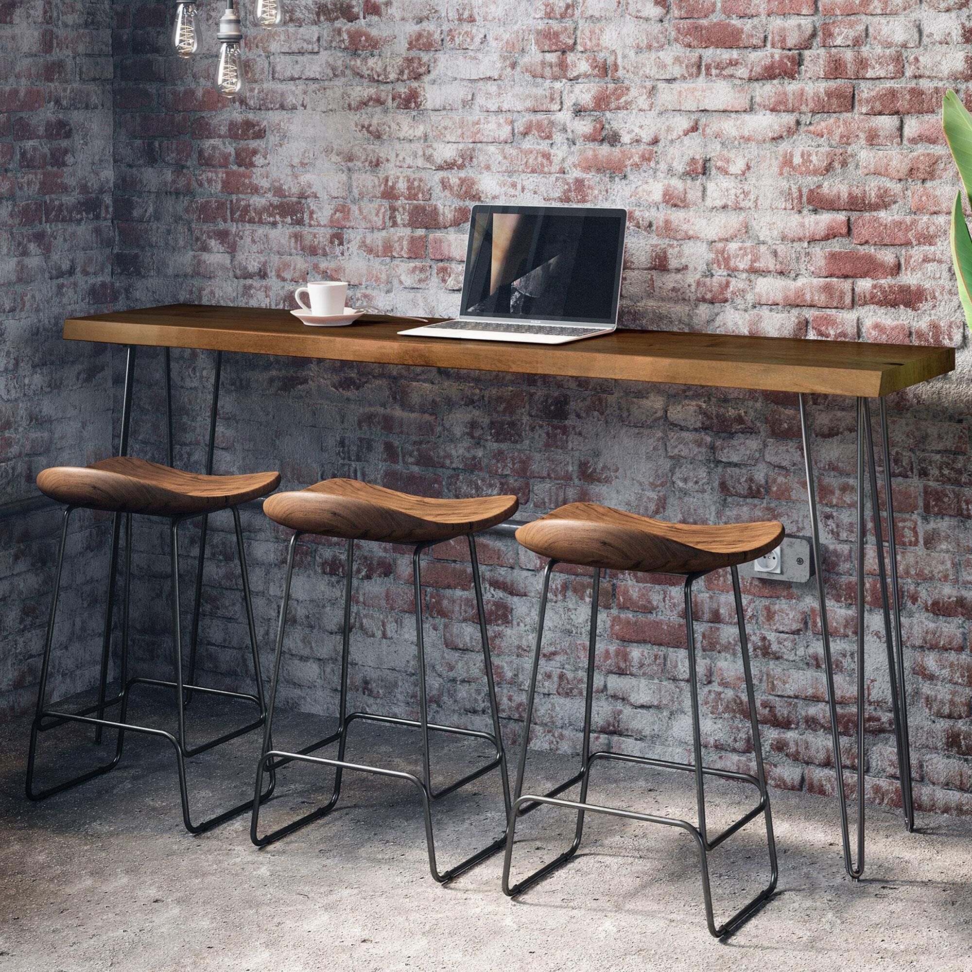 Waltham Nature's Edge Sofa Table and Three Stools in Light